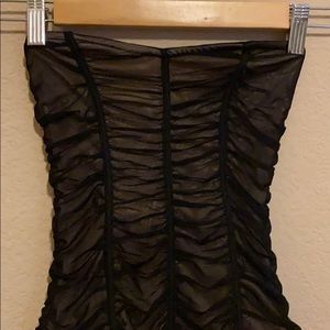 Black strapless bodysuit